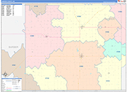 Harper County Wall Map Color Cast Style