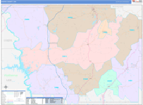 Harris County Wall Map Color Cast Style