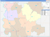 Harrison County Wall Map Color Cast Style