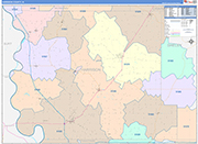 Harrison County Wall Map Color Cast Style