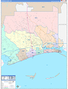 Harrison County Wall Map Color Cast Style