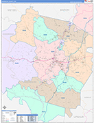 Harrison County Wall Map Color Cast Style