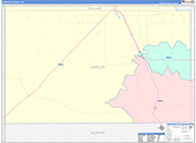 Hartley County Wall Map Color Cast Style