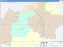 Harvey County Wall Map Color Cast Style