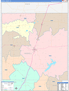 Haskell County Wall Map Color Cast Style