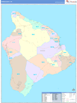 Hawaii Wall Map Color Cast Style