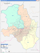 Haywood County Wall Map Color Cast Style
