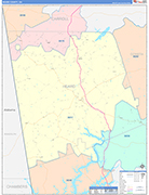 Heard County Wall Map Color Cast Style