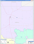 Hemphill County Wall Map Color Cast Style