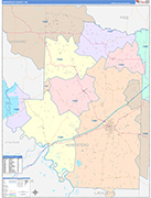 Hempstead County Wall Map Color Cast Style