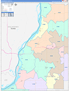 Henderson County Wall Map Color Cast Style