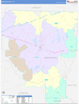 Henderson County Wall Map Color Cast Style