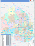 Hennepin County Wall Map Color Cast Style