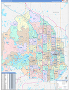 Hennepin County Wall Map Color Cast Style
