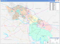 Henrico County Wall Map Color Cast Style