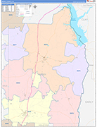 Henry County Wall Map Color Cast Style