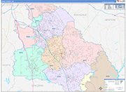 Henry County Wall Map Color Cast Style