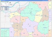 Henry County Wall Map Color Cast Style