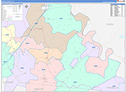 Henry County Wall Map Color Cast Style