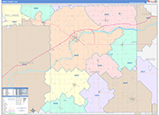 Henry County Wall Map Color Cast Style