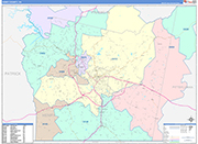 Henry County Wall Map Color Cast Style