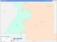 Hettinger County Wall Map Color Cast Style