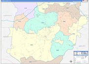 Hickman County Wall Map Color Cast Style