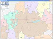 Highland County Wall Map Color Cast Style