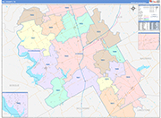 Hill County Wall Map Color Cast Style
