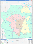 Hillsdale County Wall Map Color Cast Style