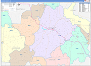 Hocking Wall Map Color Cast Style