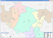 Holmes County Wall Map Color Cast Style