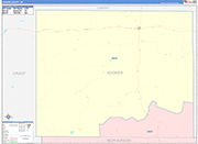Hooker County Wall Map Color Cast Style