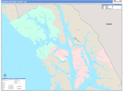 Hoonah-Angoon County Wall Map Color Cast Style