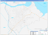 Hopewell County Wall Map Color Cast Style