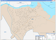 Hopewell County Wall Map Color Cast Style