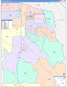 Houston County Wall Map Color Cast Style