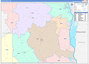 Houston County Wall Map Color Cast Style