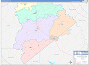 Houston County Wall Map Color Cast Style