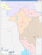 Howard County Wall Map Color Cast Style