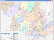 Howard County Wall Map Color Cast Style
