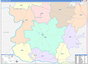 Howard County Wall Map Color Cast Style