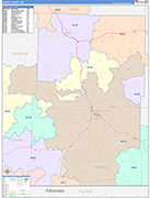 Howell County Wall Map Color Cast Style