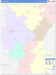 Hughes County Wall Map Color Cast Style