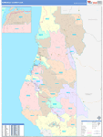 Humboldt County Wall Map Color Cast Style