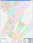 Huntingdon Wall Map Color Cast Style