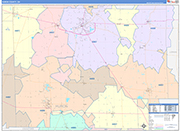 Huron County Wall Map Color Cast Style