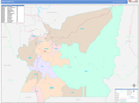 Idaho County Wall Map Color Cast Style