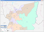 Idaho Wall Map Color Cast Style