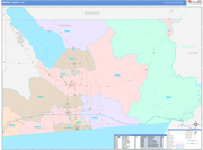 Imperial County Wall Map Color Cast Style